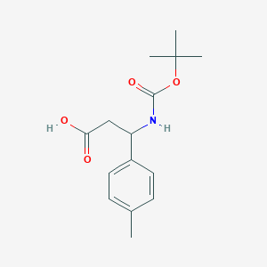 molecular formula C15H21NO4 B1334051 3-[(Tert-butoxycarbonyl)amino]-3-(4-methylphenyl)propanoic acid CAS No. 284493-60-3