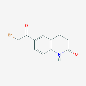 molecular formula C11H10BrNO2 B1334056 6-(2-Bromoacetyl)-3,4-dihydro-1H-quinoline-2-one CAS No. 70639-82-6