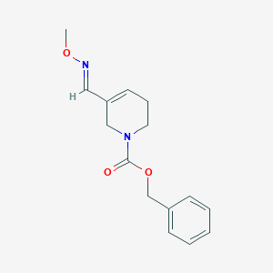 molecular formula C15H18N2O3 B133406 Benzyl (E)-3,6-dihydro-5-((methoxyimino)methyl)-1(2H)-pyridinecarboxylate CAS No. 145071-37-0