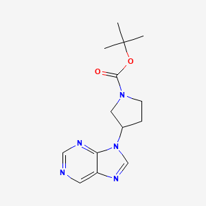 molecular formula C14H19N5O2 B13340909 tert-Butyl 3-(9H-purin-9-yl)pyrrolidine-1-carboxylate 