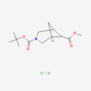 molecular formula C13H22ClNO4 B13341075 3-tert-Butyl 6-methyl 3-azabicyclo[3.1.1]heptane-3,6-dicarboxylate hydrochloride 