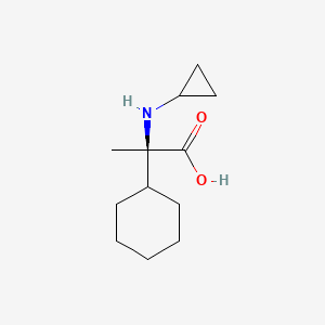 molecular formula C12H21NO2 B13341127 (R)-2-Cyclohexyl-2-(cyclopropylamino)propanoic acid 