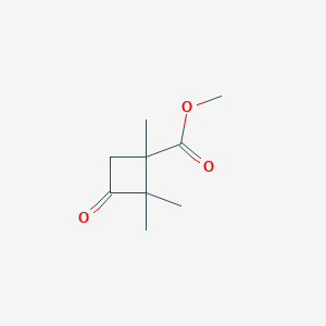 molecular formula C9H14O3 B13341278 Methyl 1,2,2-trimethyl-3-oxocyclobutane-1-carboxylate 
