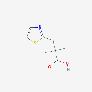 molecular formula C8H11NO2S B13341415 2,2-Dimethyl-3-(thiazol-2-yl)propanoic acid 