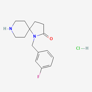 molecular formula C15H20ClFN2O B13341483 1-(3-Fluorobenzyl)-1,8-diazaspiro[4.5]decan-2-one hydrochloride 