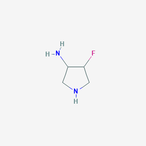 molecular formula C4H9FN2 B13341557 trans-4-Fluoropyrrolidin-3-amine 