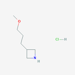 molecular formula C7H16ClNO B13341652 3-(3-Methoxypropyl)azetidine hydrochloride 