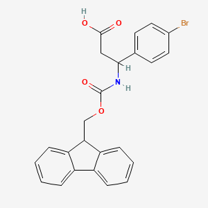 molecular formula C24H20BrNO4 B1334166 3-(4-bromophenyl)-3-(9H-fluoren-9-ylmethoxycarbonylamino)propanoic Acid CAS No. 269078-76-4