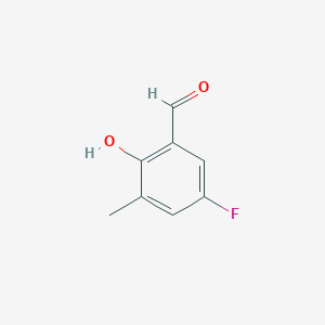 molecular formula C8H7FO2 B1334239 5-Fluoro-2-hydroxy-3-methylbenzaldehyde CAS No. 704884-74-2