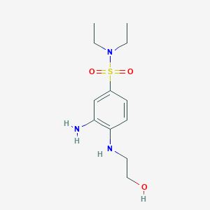 molecular formula C12H21N3O3S B1334252 3-amino-N,N-diethyl-4-[(2-hydroxyethyl)amino]benzenesulfonamide CAS No. 49804-34-4