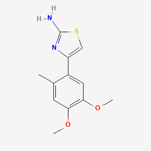 molecular formula C12H14N2O2S B1334286 4-(4,5-Dimethoxy-2-methyl-phenyl)-thiazol-2-ylamine CAS No. 41213-87-0