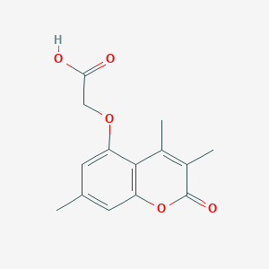 molecular formula C14H14O5 B1334319 2-((3,4,7-Trimethyl-2-oxo-2H-chromen-5-yl)oxy)acetic acid CAS No. 853892-41-8