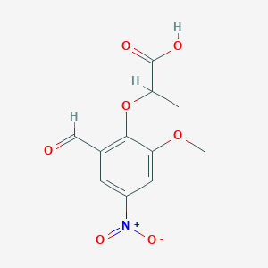 molecular formula C11H11NO7 B1334351 2-(2-Formyl-6-methoxy-4-nitrophenoxy)propanoic acid CAS No. 662154-26-9