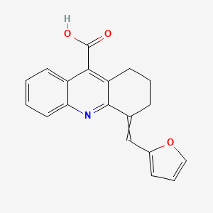 molecular formula C19H15NO3 B1334355 4-Furan-2-ylmethylene-1,2,3,4-tetrahydro-acridine-9-carboxylic acid 