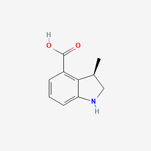 molecular formula C10H11NO2 B13343692 (R)-3-Methylindoline-4-carboxylic acid 