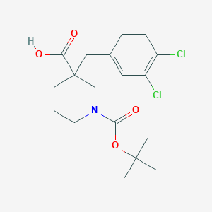 molecular formula C18H23Cl2NO4 B1334384 1-[(Tert-butyl)oxycarbonyl]-3-(3,4-dichlorobenzyl)piperidine-3-carboxylic acid CAS No. 887344-21-0