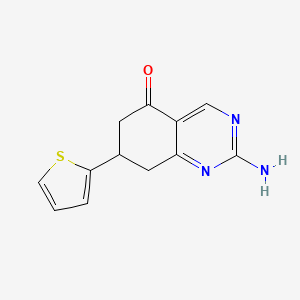 molecular formula C12H11N3OS B1334396 2-amino-7-(2-thienyl)-7,8-dihydroquinazolin-5(6H)-one CAS No. 424818-72-4