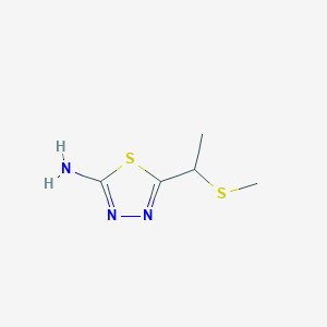 molecular formula C5H9N3S2 B1334398 5-[1-(Methylthio)ethyl]-1,3,4-thiadiazol-2-amine CAS No. 383130-64-1
