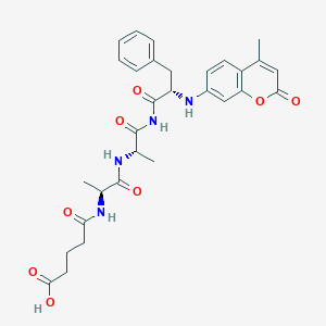 molecular formula C30H34N4O8 B133441 Glutaryl-alanyl-alanyl-phenylalanyl-amidomethylcoumarin CAS No. 144398-31-2