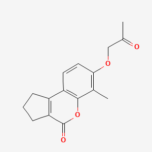 molecular formula C16H16O4 B1334429 6-甲基-7-(2-氧代丙氧基)-2,3-二氢环戊[c]色满-4(1H)-酮 CAS No. 307548-94-3