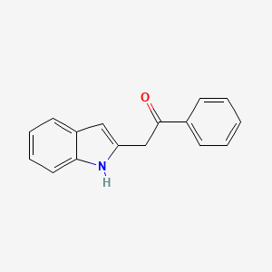 molecular formula C16H13NO B13344334 2-(2-Indolyl)-1-phenylethanone 
