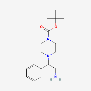 molecular formula C17H27N3O2 B1334442 叔丁基 4-(2-氨基-1-苯乙基)哌嗪-1-羧酸酯 CAS No. 444892-54-0