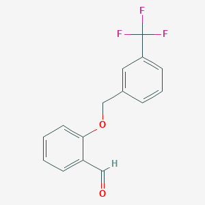 molecular formula C15H11F3O2 B1334447 2-{[3-(三氟甲基)苄基]氧基}苯甲醛 CAS No. 667437-45-8