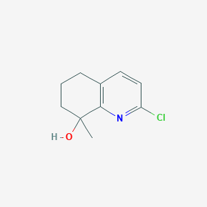 molecular formula C10H12ClNO B13344641 2-Chloro-8-methyl-5,6,7,8-tetrahydroquinolin-8-ol 