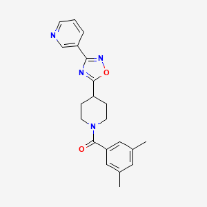 molecular formula C21H22N4O2 B1334468 (3,5-二甲基苯基)-[4-(3-吡啶-3-基-[1,2,4]-噁二唑-5-基)-哌啶-1-基]-甲酮 CAS No. 837411-45-7