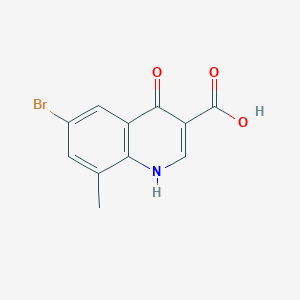 molecular formula C11H8BrNO3 B1334479 6-Bromo-4-hydroxy-8-methylquinoline-3-carboxylic acid CAS No. 67643-46-3