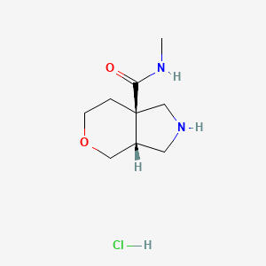 molecular formula C9H17ClN2O2 B13345020 Rel-(3aR,7aR)-N-methylhexahydropyrano[3,4-c]pyrrole-7a(1H)-carboxamide hydrochloride 