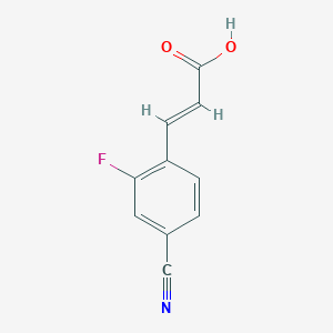 molecular formula C10H6FNO2 B13345044 4-Cyano-2-fluorocinnamic acid 