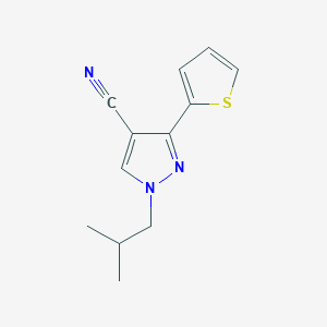 molecular formula C12H13N3S B13345046 1-isobutyl-3-(thiophen-2-yl)-1H-pyrazole-4-carbonitrile 