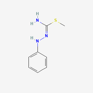 molecular formula C8H11N3S B13345220 Methyl (E)-N'-phenylcarbamohydrazonothioate 