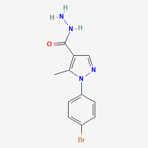 molecular formula C11H11BrN4O B1334531 1-(4-Bromophenyl)-5-methyl-1h-pyrazole-4-carbohydrazide CAS No. 618092-50-5