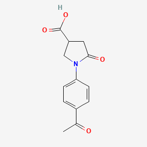 molecular formula C13H13NO4 B1334551 1-(4-Acetylphenyl)-5-oxopyrrolidine-3-carboxylic acid CAS No. 100394-11-4