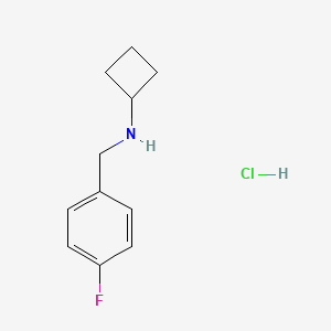 molecular formula C11H15ClFN B13345556 N-(4-Fluorobenzyl)cyclobutanamine hydrochloride 