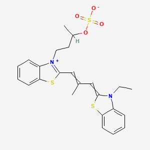 molecular formula C24H26N2O4S3 B1334565 4-[2-[3-(3-Ethyl-1,3-benzothiazol-2-ylidene)-2-methylprop-1-enyl]-1,3-benzothiazol-3-ium-3-yl]butan-2-yl sulfate 