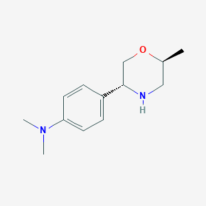 molecular formula C13H20N2O B13345699 Rel-N,N-dimethyl-4-((3R,6S)-6-methylmorpholin-3-yl)aniline 