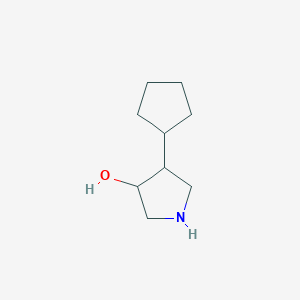 molecular formula C9H17NO B13345871 4-Cyclopentylpyrrolidin-3-ol 