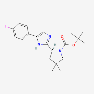 molecular formula C20H24IN3O2 B13345881 tert-Butyl (S)-6-(5-(4-iodophenyl)-1H-imidazol-2-yl)-5-azaspiro[2.4]heptane-5-carboxylate 