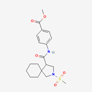 molecular formula C19H26N2O5S B13345947 Methyl 4-(2-(methylsulfonyl)-2-azaspiro[4.5]decane-4-carboxamido)benzoate 