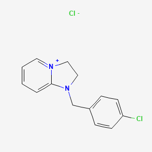 molecular formula C14H14Cl2N2 B13346050 1-[(4-Chlorophenyl)methyl]-2,3-dihydroimidazo[1,2-a]pyridinium Chloride 