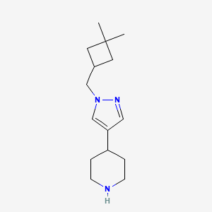 molecular formula C15H25N3 B13346099 4-(1-((3,3-Dimethylcyclobutyl)methyl)-1H-pyrazol-4-yl)piperidine 