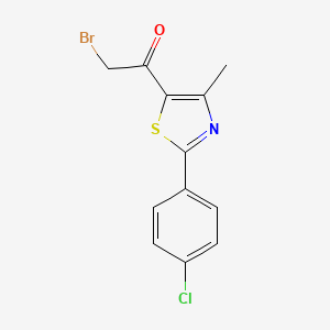 molecular formula C12H9BrClNOS B1334615 2-Bromo-1-[2-(4-chlorophenyl)-4-methyl-1,3-thiazol-5-yl]-1-ethanone CAS No. 54001-36-4