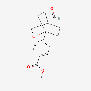 molecular formula C16H18O4 B13346218 Methyl 4-(4-formyl-2-oxabicyclo[2.2.2]octan-1-yl)benzoate 