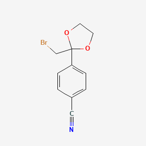 4-[2-(Bromomethyl)-1,3-dioxolan-2-yl]benzonitrile