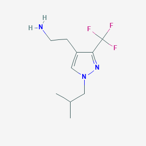 molecular formula C10H16F3N3 B13346507 2-(1-isobutyl-3-(trifluoromethyl)-1H-pyrazol-4-yl)ethan-1-amine 