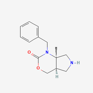 molecular formula C14H18N2O2 B13346610 rel-(4aR,7aR)-1-Benzyl-7a-methylhexahydropyrrolo[3,4-d][1,3]oxazin-2(1H)-one 