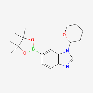 molecular formula C18H25BN2O3 B13346813 1-(Tetrahydro-2h-pyran-2-yl)-6-(4,4,5,5-tetramethyl-1,3,2-dioxaborolan-2-yl)-1h-benzo[d]imidazole CAS No. 1214899-86-1